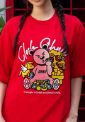 OHNII CNY EXCLUSIVE: OVERSIZED HORSE FRONT HAUGHTY BEAR COTTON JERSEY TSHIRT (RED)