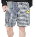 Embroidered All Over Monogram Bear Shorts - Grey