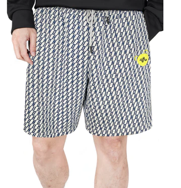 Embroidered All Over Monogram Bear Shorts - Grey